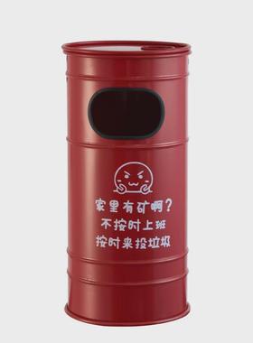 复古工业风邮筒垃圾桶储物柜创意铁艺个性收纳箱摆件家居软装道具