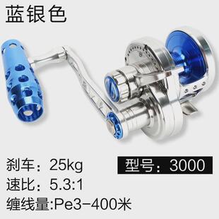 小金牛全金属大摇铁板轮鼓轮eco2030慢物船钓轮近海25kg海钓轮