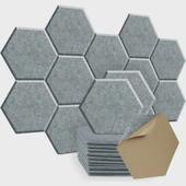 跨境供货六边形聚酯纤维吸音板隔音12装 片原声吸收面板背景墙展示