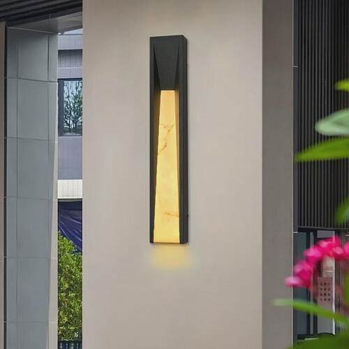 新中式壁灯庭院别墅门柱壁灯户外防水壁灯照明接电led仿云石家用