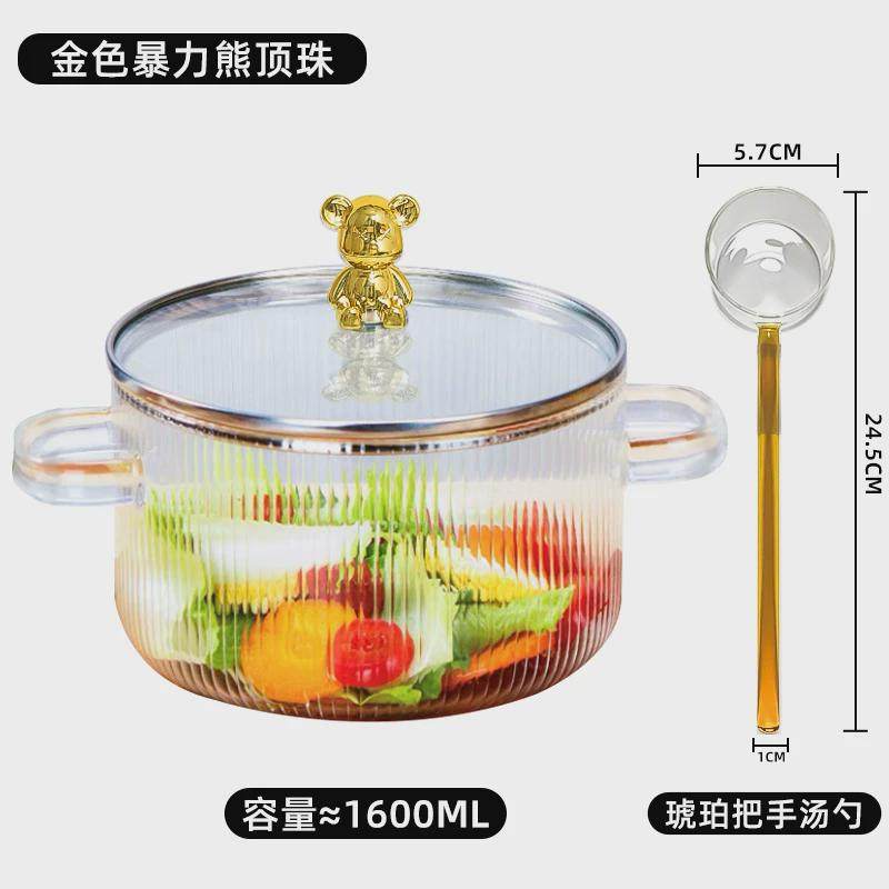 OF9D碗家用新款2023汤碗泡面碗带盖拉面碗汤盆大号玻璃碗微波炉双