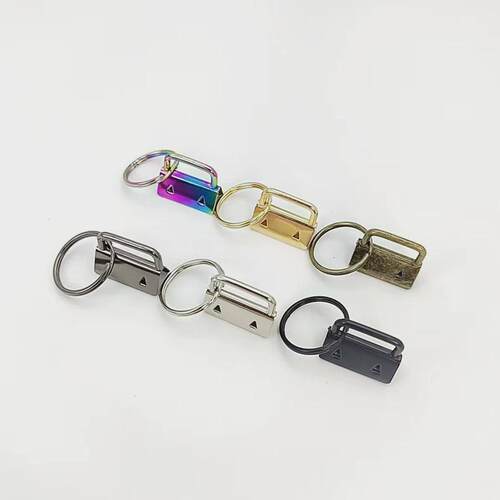 货源72个25mm尾夹6色钥匙圈12个diy带各金属织带夹子刺绣吊夹