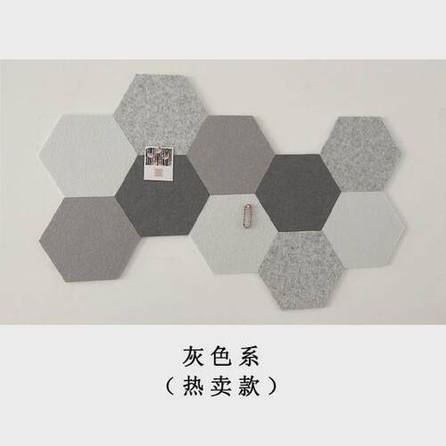 毛毡板展示自粘照片墙贴装饰软木板幼儿园六边形墙留言公告栏ins