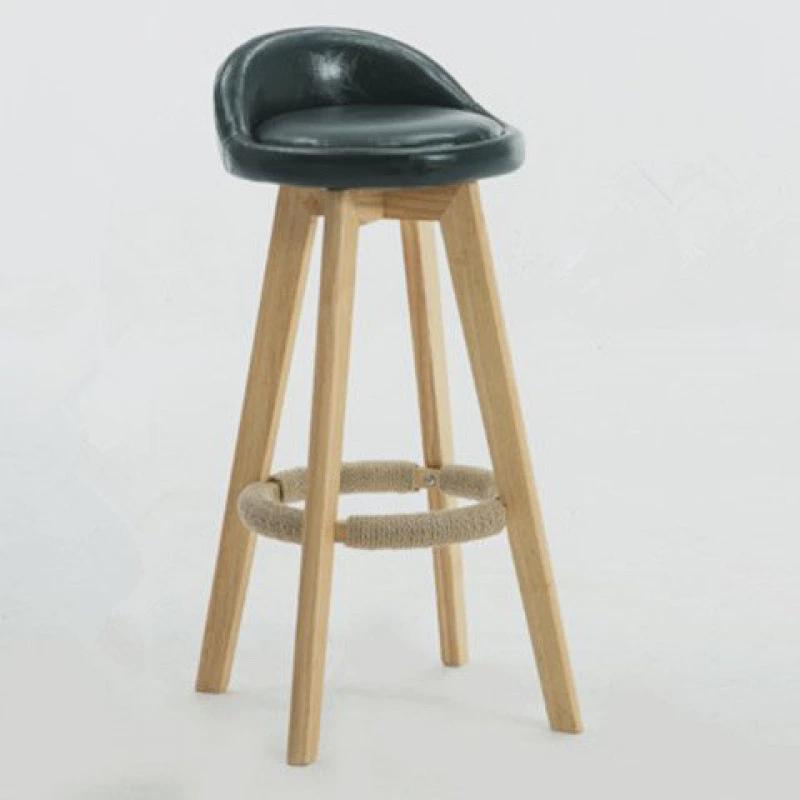 北欧酒吧椅网红简约家用实木吧台椅实用高脚凳前台收银吧椅凳子