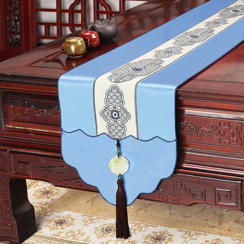 热销新中式古典高档玉佩桌旗茶几餐桌电视柜床旗布桌布长条盖布床,居家布艺,桌旗,淘宝优惠券,粉丝福利购,淘宝优惠卷