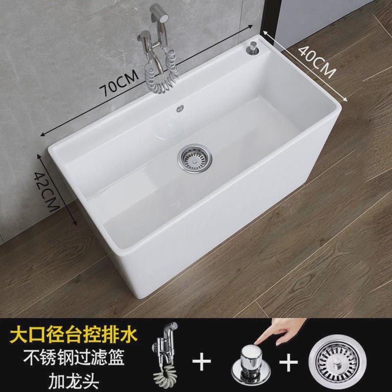 阳台特大号超长池陶瓷落地式长方形拖布池洗拖把池家用墩布池地盆