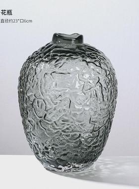 现代吊钟大肚子花器玻璃花瓶新品设计客厅水培创意插花小口
