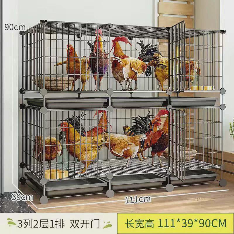 新型兔笼大号鸡笼子家用养殖铁笼大鸡只三层室内外特大号自动清粪