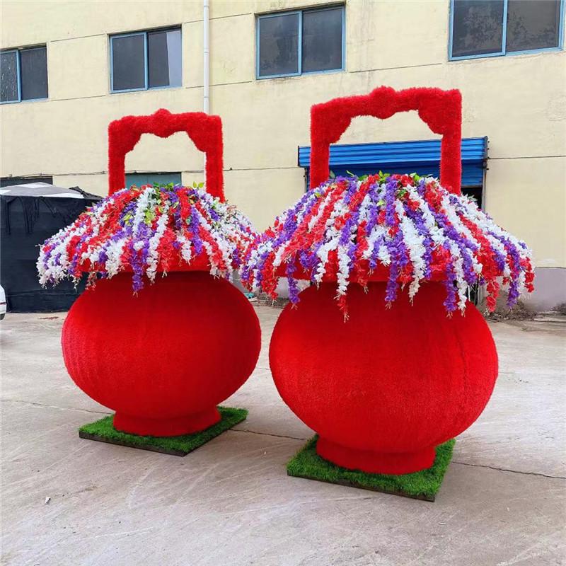 春节绿雕工艺品厂家直销户外仿真稻草动物造型景区园林美陈摆件