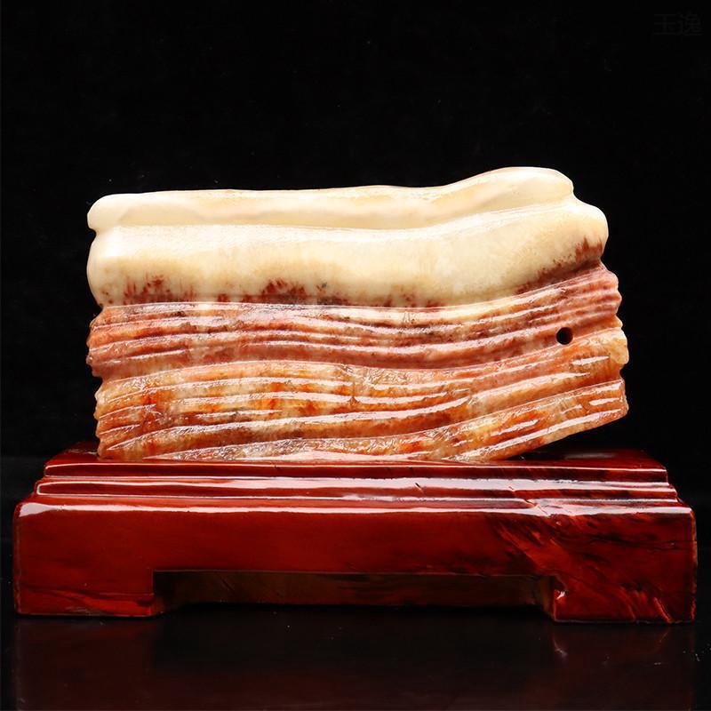腊肉石天然肉石红烧肉柳州广西猪肉五花肉摆件23*14*3cm1485g