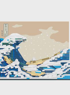 魔域97110向日葵世界名画系列微颗粒积木成人高难度ins风格小摆件