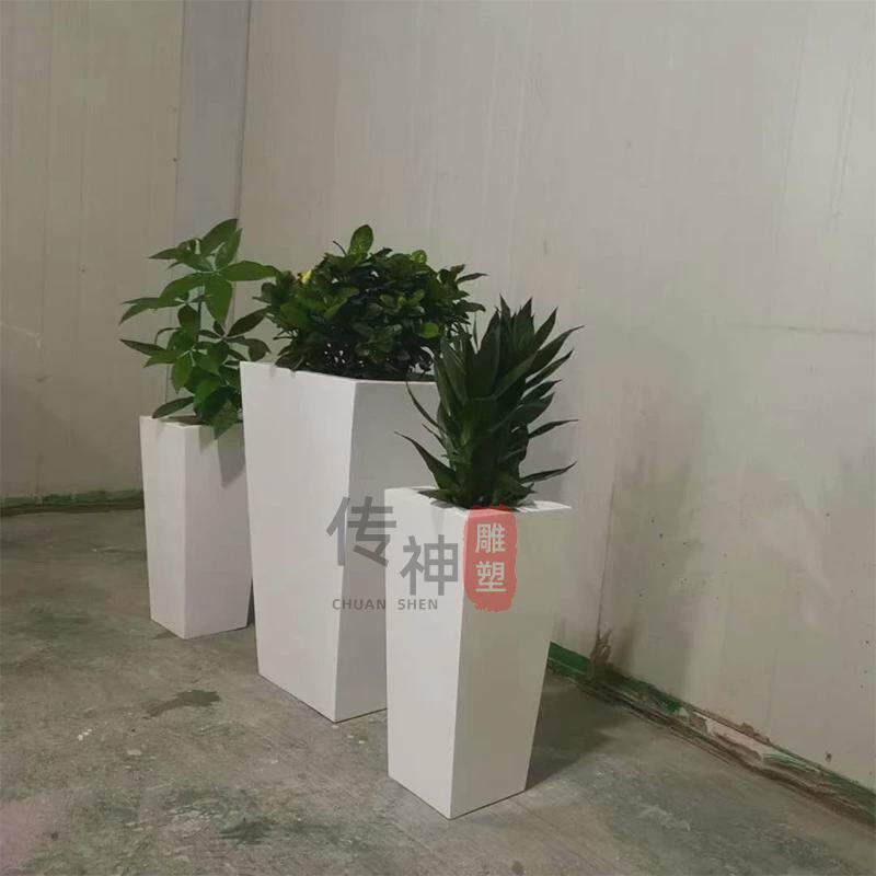 玻璃钢圆形花盆户外景观花箱异形种植池仿石材创意树池斜口花器