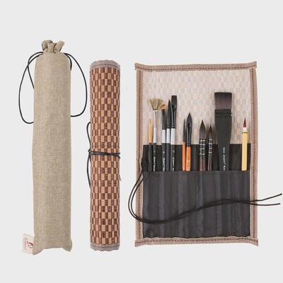 笔帘乔内乔尔11支动物毛画笔套装尼龙毛水彩画刷扇形排刷颜料板刷