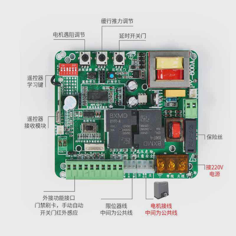 平移门机主板电路板智能开门机闭门器电机装置推拉直线电动控制板