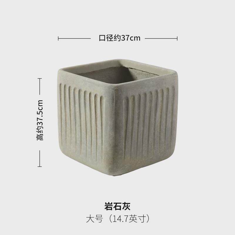 镁泥花盆水泥盆种树花器户外客厅阳台办公室摆件庭院特大虎皮兰盆