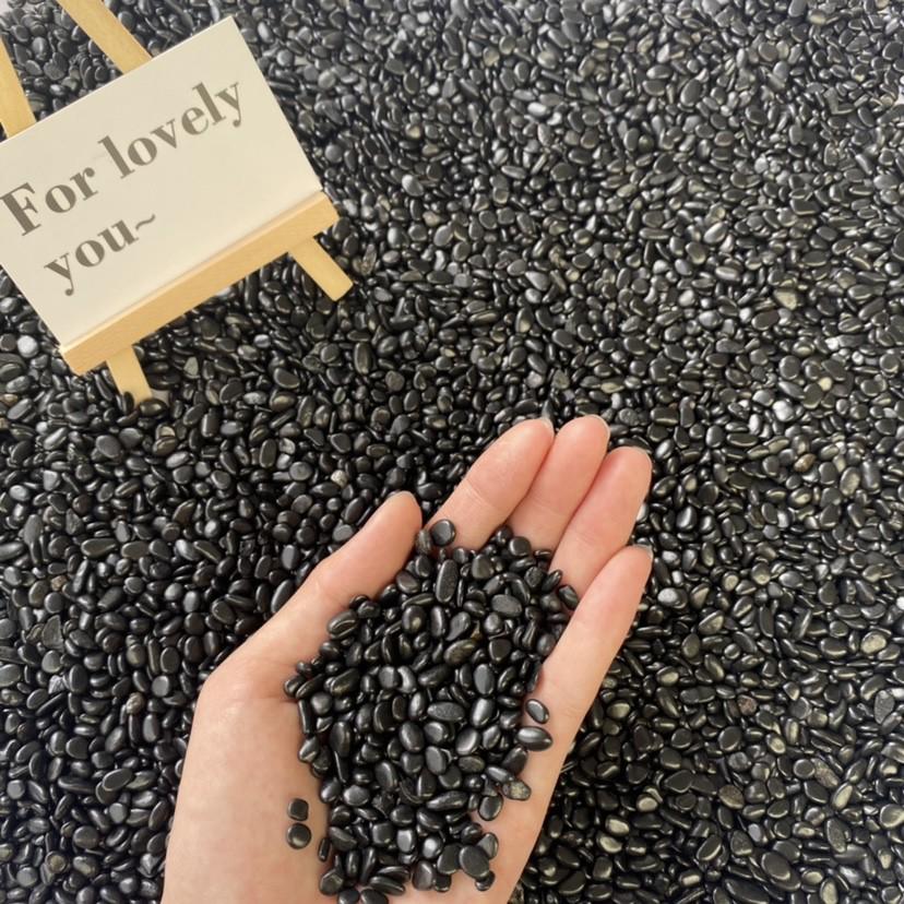 热销黑色鹅卵石抛光打蜡鹅卵石雨花石铺面石子庭院铺路造景卵石