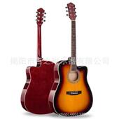 抛光民谣吉他木吉他吉之吉他41寸椴木赛璐璐包边琳亮光民谣乐器