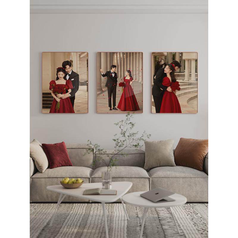 39n婚纱照相框照片墙定制组合相片结婚照全家福水晶挂墙打印放大