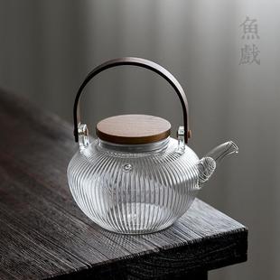 锤纹玻璃茶壶家用加厚耐高温可加热电陶炉煮茶壶单壶明火煮茶器