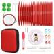 新款 环形氧化铝可拆卸红色针组合收纳包 毛线编织工具环形针套装