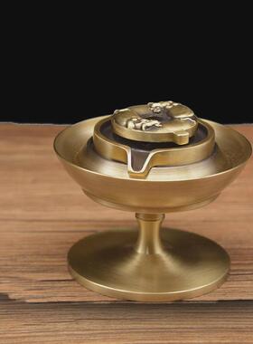 宏达全黄铜扭转乾坤倒流香禅意沉香熏香炉创意铜器摆件