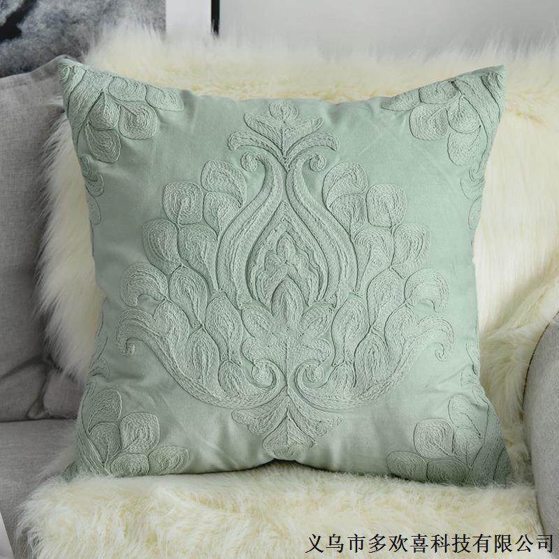 新中式复古刺绣花靠垫套民宿酒店样板间抱枕客厅沙发靠枕美式绳绣,居家布艺,靠垫/抱枕,淘宝优惠券,粉丝福利购,淘宝优惠卷