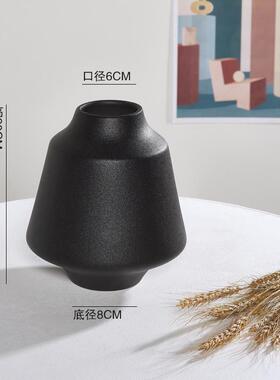中式摆件陶瓷花瓶黑色干花插花现代客厅展厅落地玄关家居装饰道具
