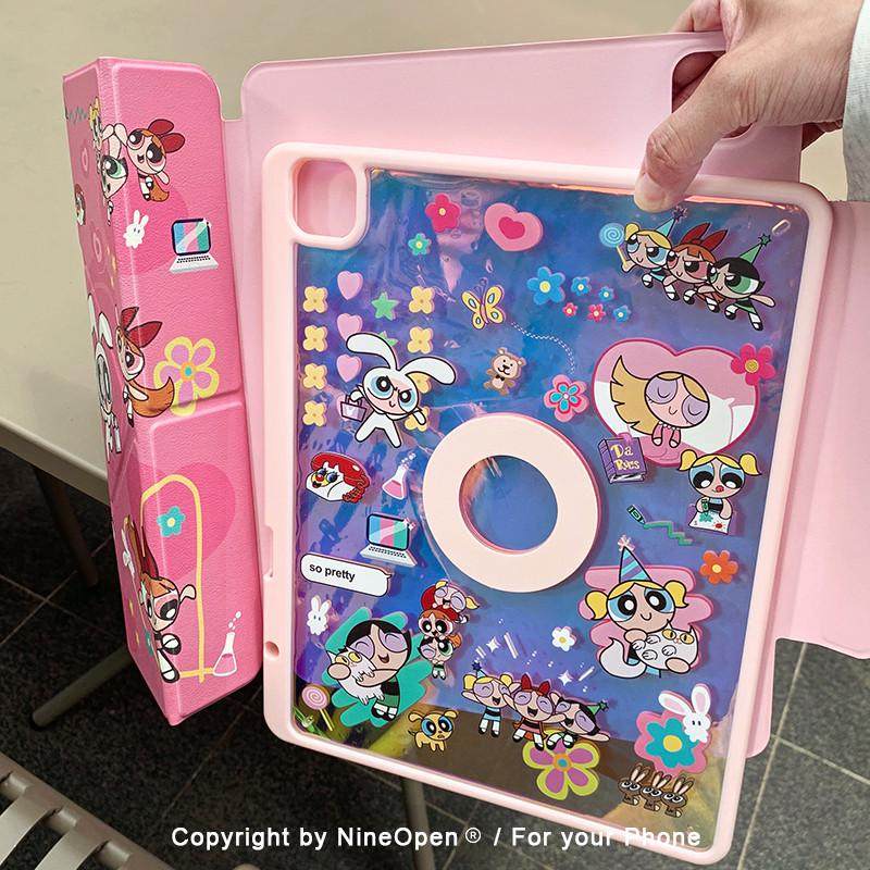 九点半镭射小女警磁吸分离壳适用于2025新款ipadair7保护套Pro平板亚克力mini7/air6可拆分11寸带笔槽保护壳