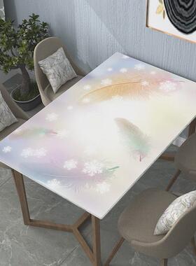 ri0t餐桌垫茶几桌布防水防油防烫免洗塑料水晶板长方形玻璃pvc软