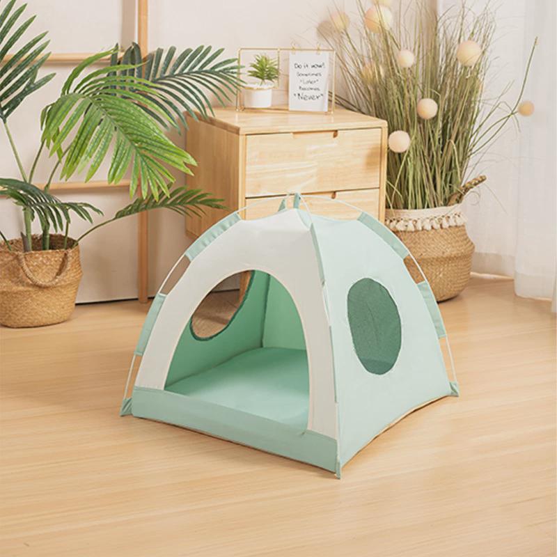 猫咪帐篷创意猫窝小清新四叶草夏季宠物用品可折叠免安装四季通用