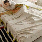 竹纤维盖毯纱布毛巾被夏季 空调毯冷感凉毯棉纱夏凉被沙发毯子 薄款