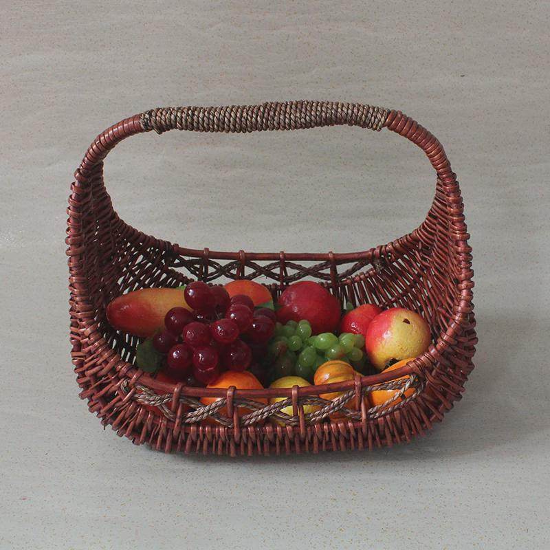 0wyv柳编藤编手提水果篮圆形采摘篮礼品篮道具购物篮礼品篮藤编包,收纳整理,橱柜收纳筐,淘宝优惠券,粉丝福利购,淘宝优惠卷