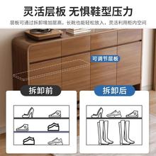 实木色北欧2022新款爆款纯胡桃+白色鞋柜家用门口入户门玄关鞋架
