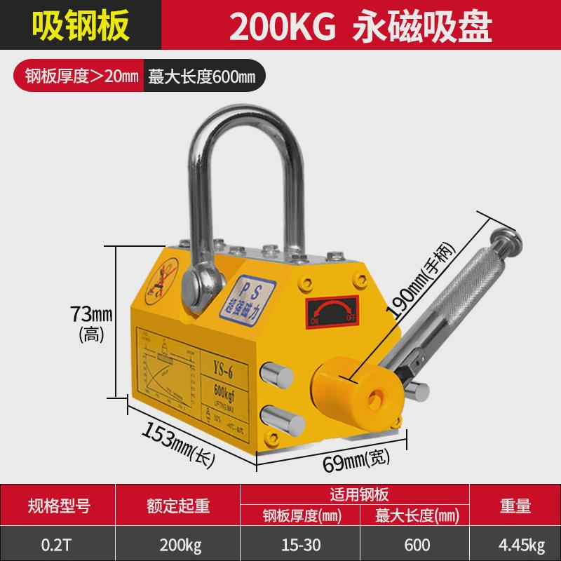 劲友永磁起重器磁力吊1吨2工业强力电磁吸盘磁力吊具行车磁铁行吊