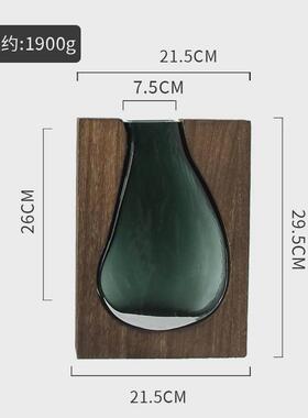 广州视北欧工艺品远实木玻璃花瓶高级感轻奢创意装饰摆件一件批发