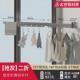 免打孔晾衣杆晾衣架太空铝隐藏壁挂式 折叠浴室阳台可收缩挂衣服