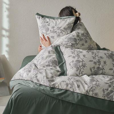 全棉复古风床笠四件套纯棉床单被套ins风春夏简约印花款床上用品