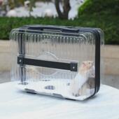 定制仓鼠外带笼手提便携防摔宠物饲养箱大金丝熊空间透明透气笼子