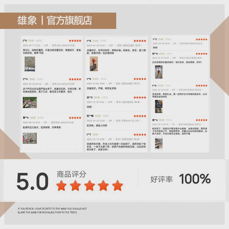 雄象倒链手拉葫芦一吨2吨3圆形5t小型起重吊链手摇手动葫芦单链吨