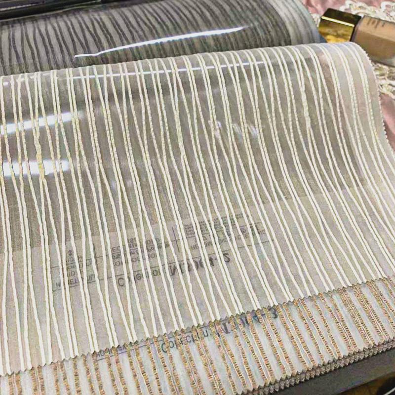 窗帘轻奢现代简约窗纱日式线条客厅纱帘窗帘卧室纱阳台飘窗窗纱帘
