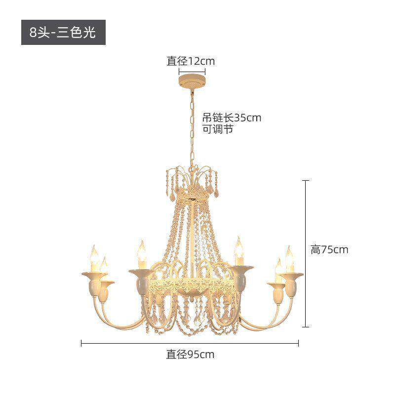 风灯法式复古客厅水晶吊灯美式乡村别墅公主房卧室餐厅奶油新款具