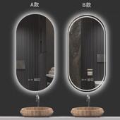 工程智能除雾浴室镜子梳妆带灯led卫生间壁挂跑道洗手台无框镜子