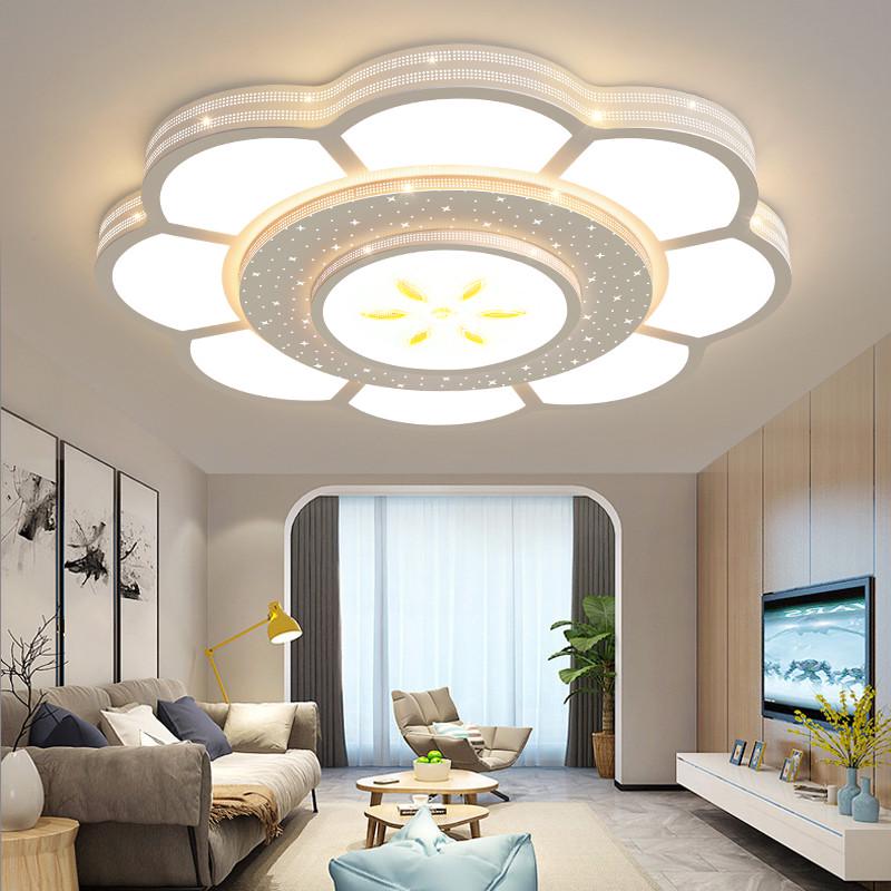 语音客厅灯2023年圆形大灯LED吸顶灯大气简约现代家用花型1.5米灯