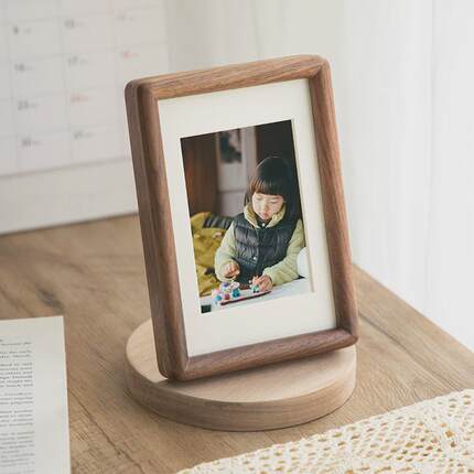 实木胡桃木榫卯打印做成洗照片相框摆台6六7七8八10十A4diy高级感