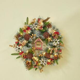 24圣诞新品 花环圣诞树藤条组合节日优选 60cm桌面圣诞摆件套装