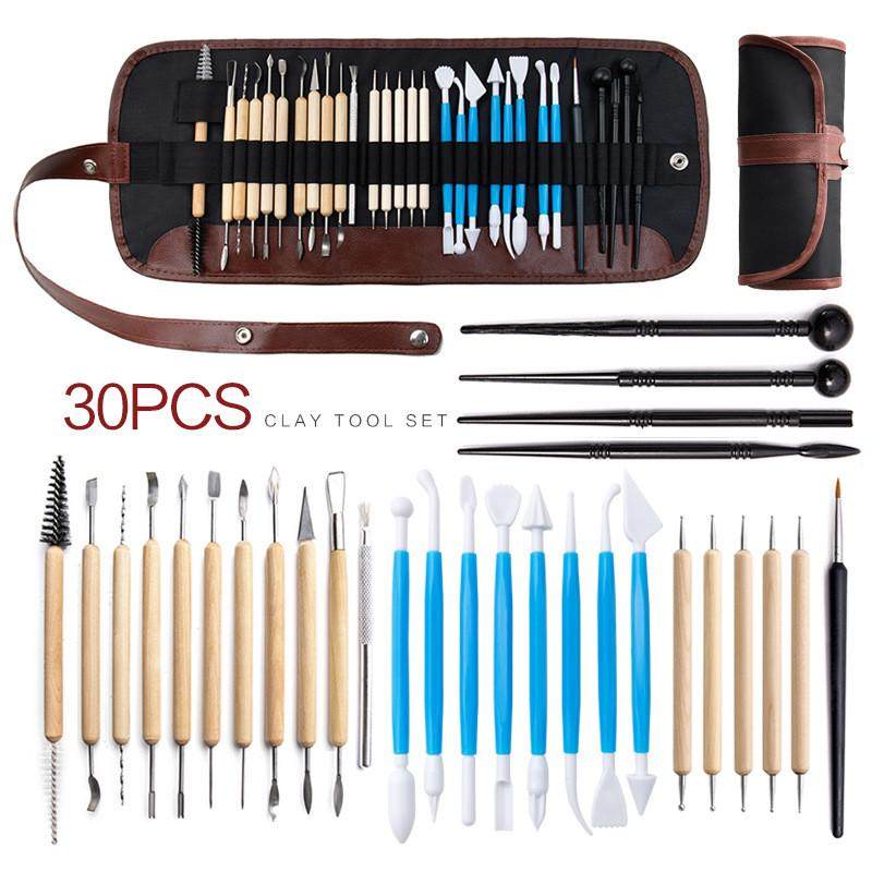 陶艺工具套装30件石塑粘土组合丸雕刻刀 点钻笔制作棒笔帘,文具电教/文化用品/商务用品,文创/手作/文化用品,淘宝优惠券,粉丝福利购,淘宝优惠卷
