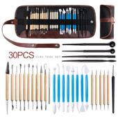 陶艺工具套装 点钻笔丸棒笔帘 30件石塑粘土组合制作雕刻刀