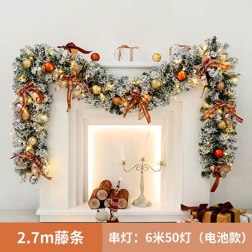 植橱窗圣诞花环桌面圣诞树蝴蝶结藤条欧式绒场地布置套组圣诞装饰