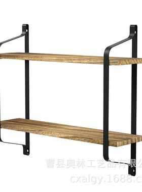 68n墙上置物架厨房实木铁艺置物架铁艺支架工厂大量现货