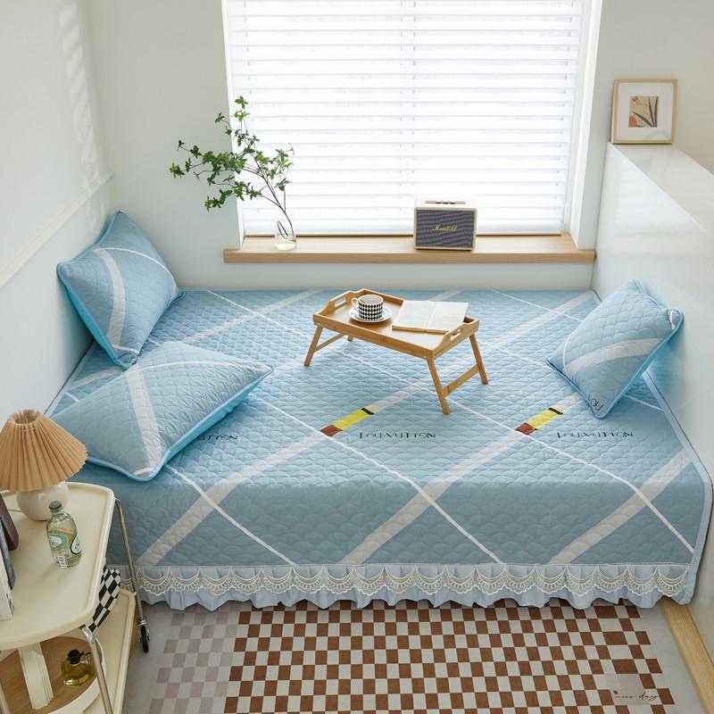2023新款榻榻米床盖夏季可盖夹棉防滑炕定制四季通用床单